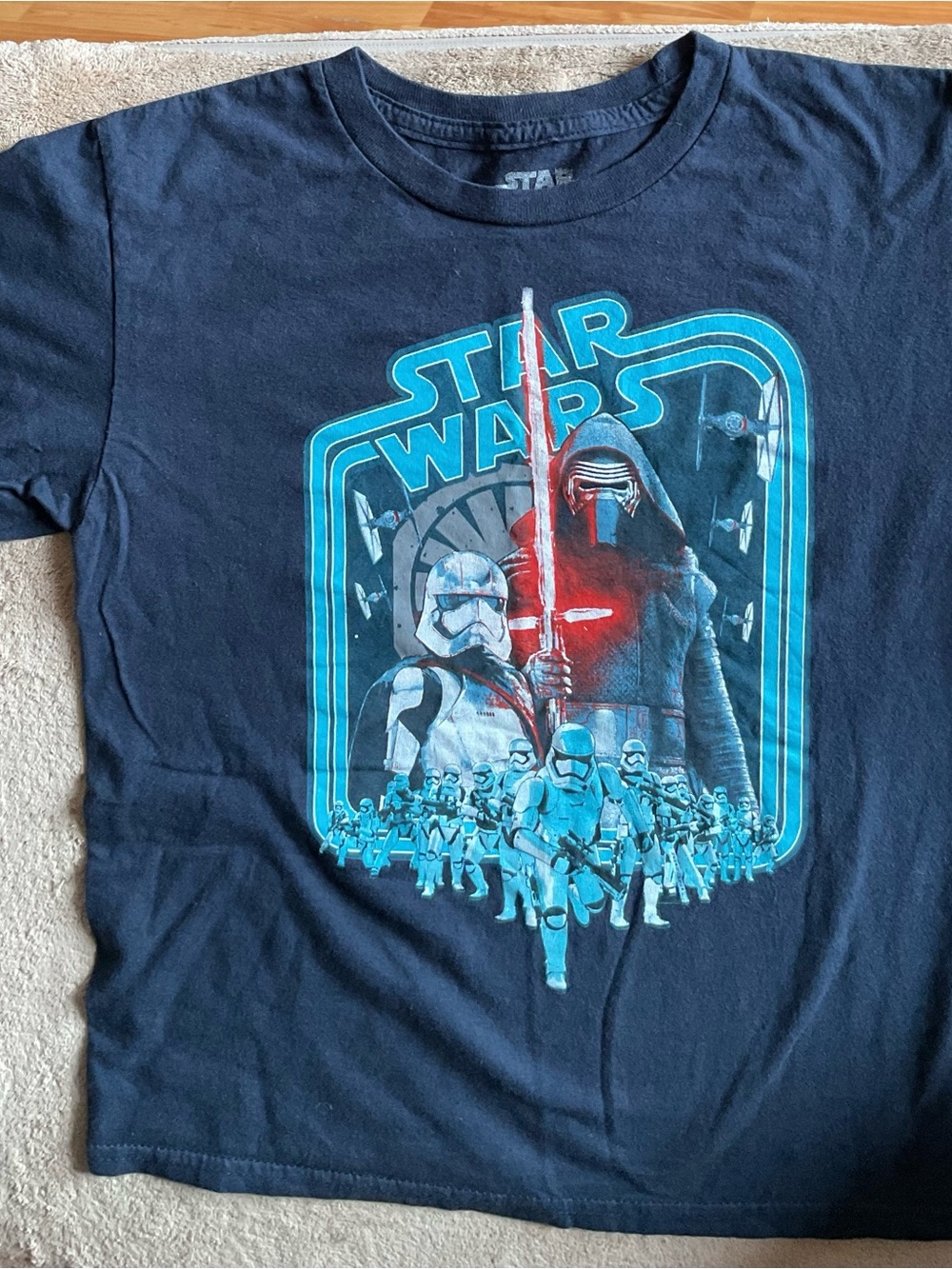 Star Wars Black Tee with Kylo Ren & Stormtroopers Graphic
